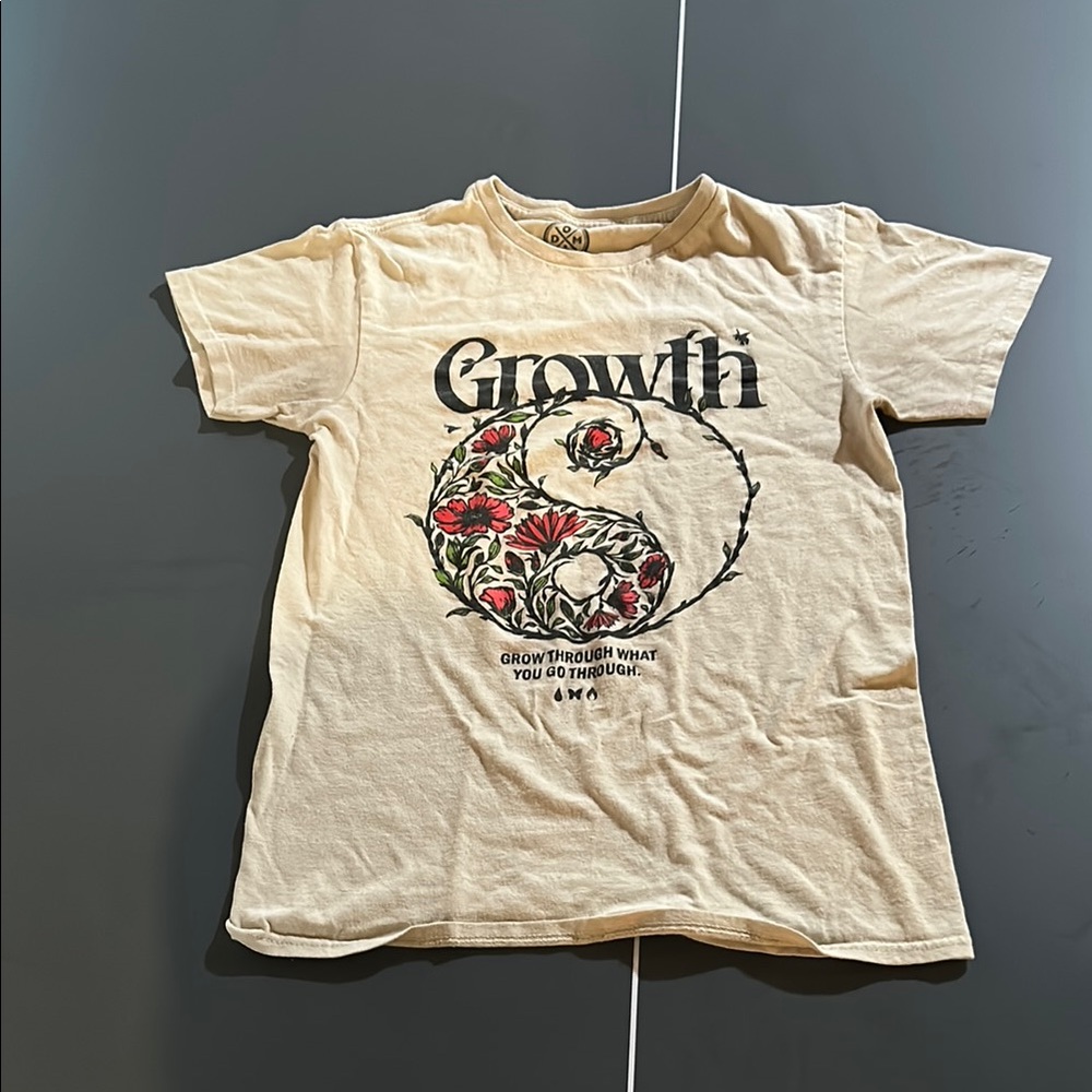 Growth Beige Graphic T-Shirt